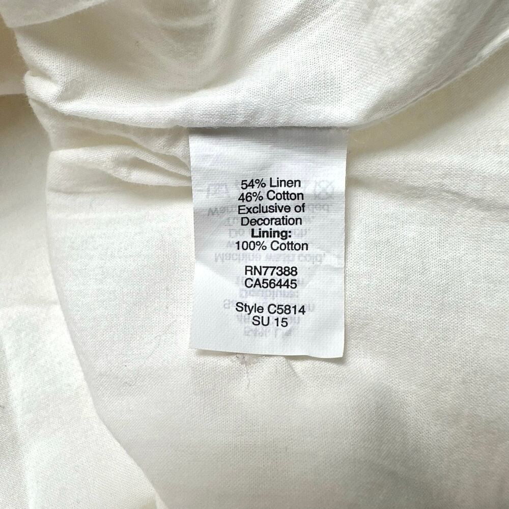 Madewell | Women | White Linen Blend Crossback Eyelet Spring Mini Dress | Size 2 - Picture 8 of 14